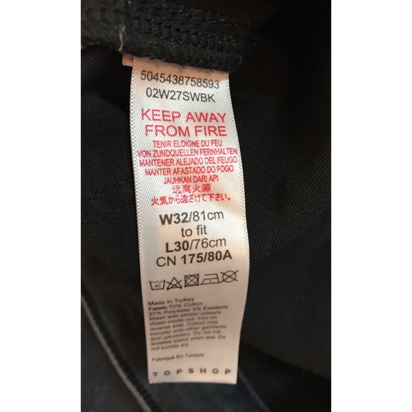 topshop black joni jeans distressed knees 32 - Picture 5 of 6